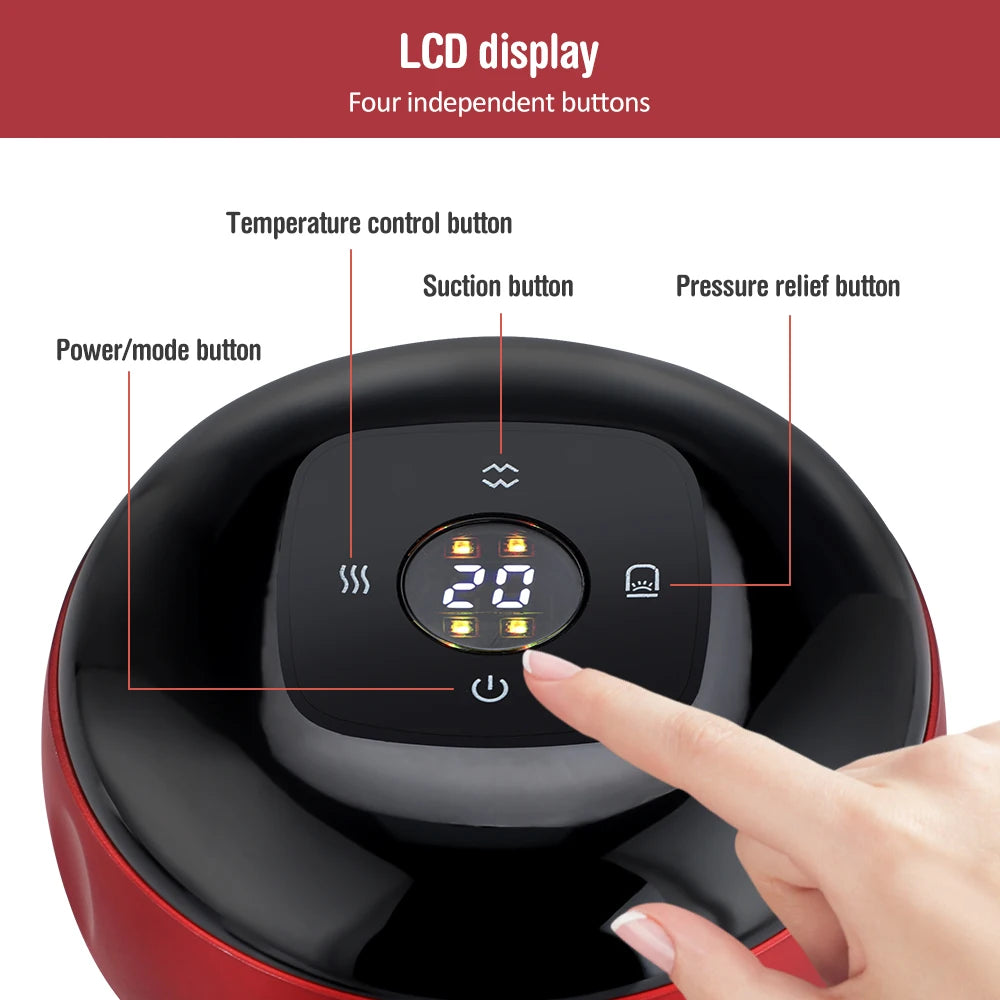 PASTSKY Rechargeable Smart Cupping Massager With Adjustable Suction And Heat