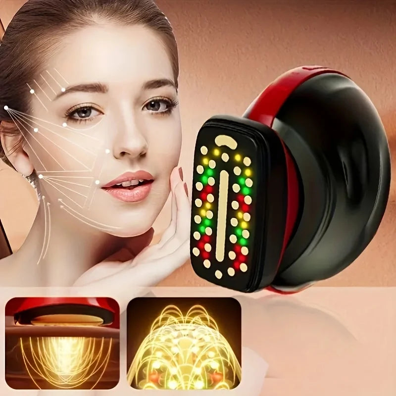 Women's Special V-Face Beauty Instrument, Professional Home SPA Skincare Device, Colored Light and Warm Mode, Rechargeable Facia