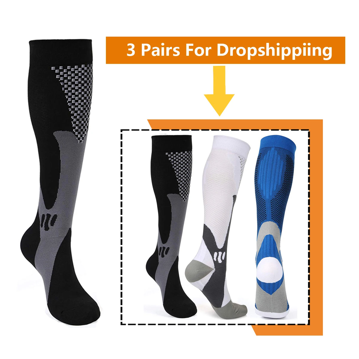 BROTHOCK Athletic Compression Socks for Medical Nursing and Sports