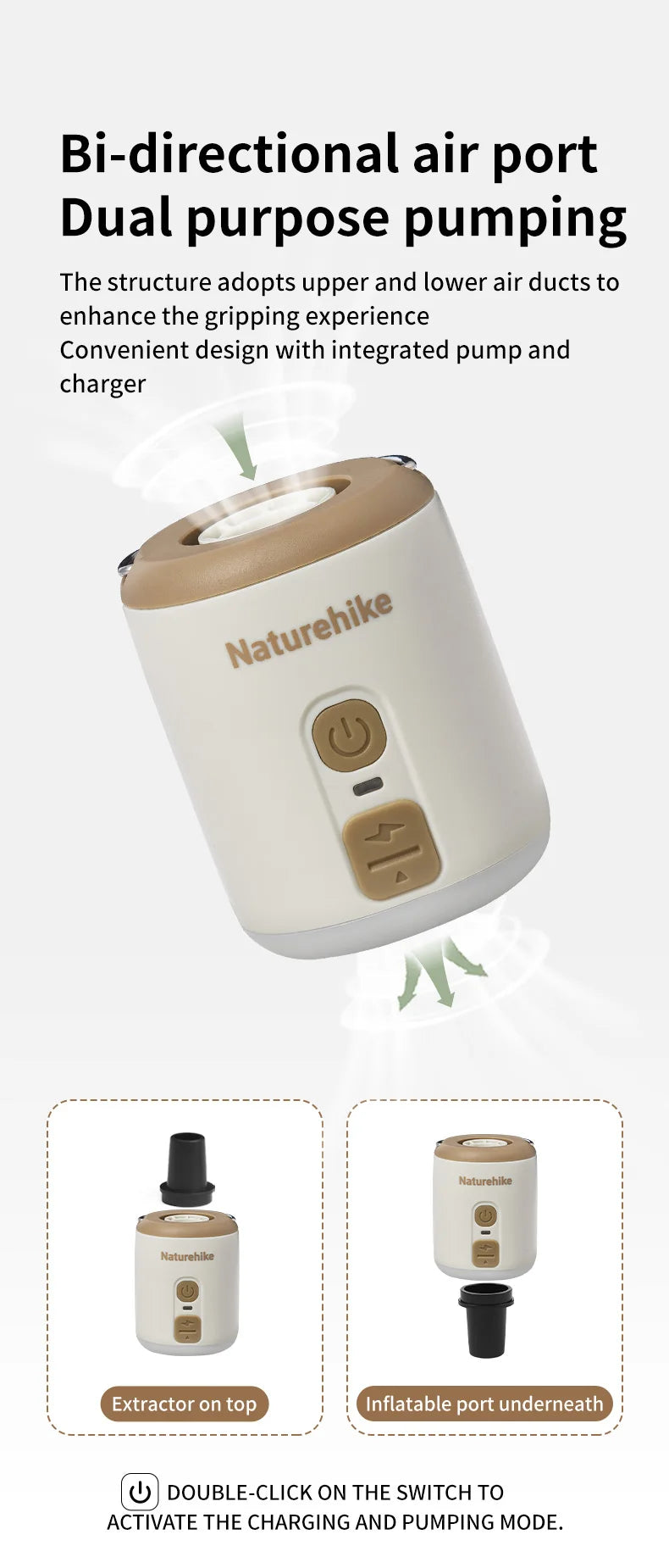 Naturehike Compact Electric Air Pump For Camping Inflatables