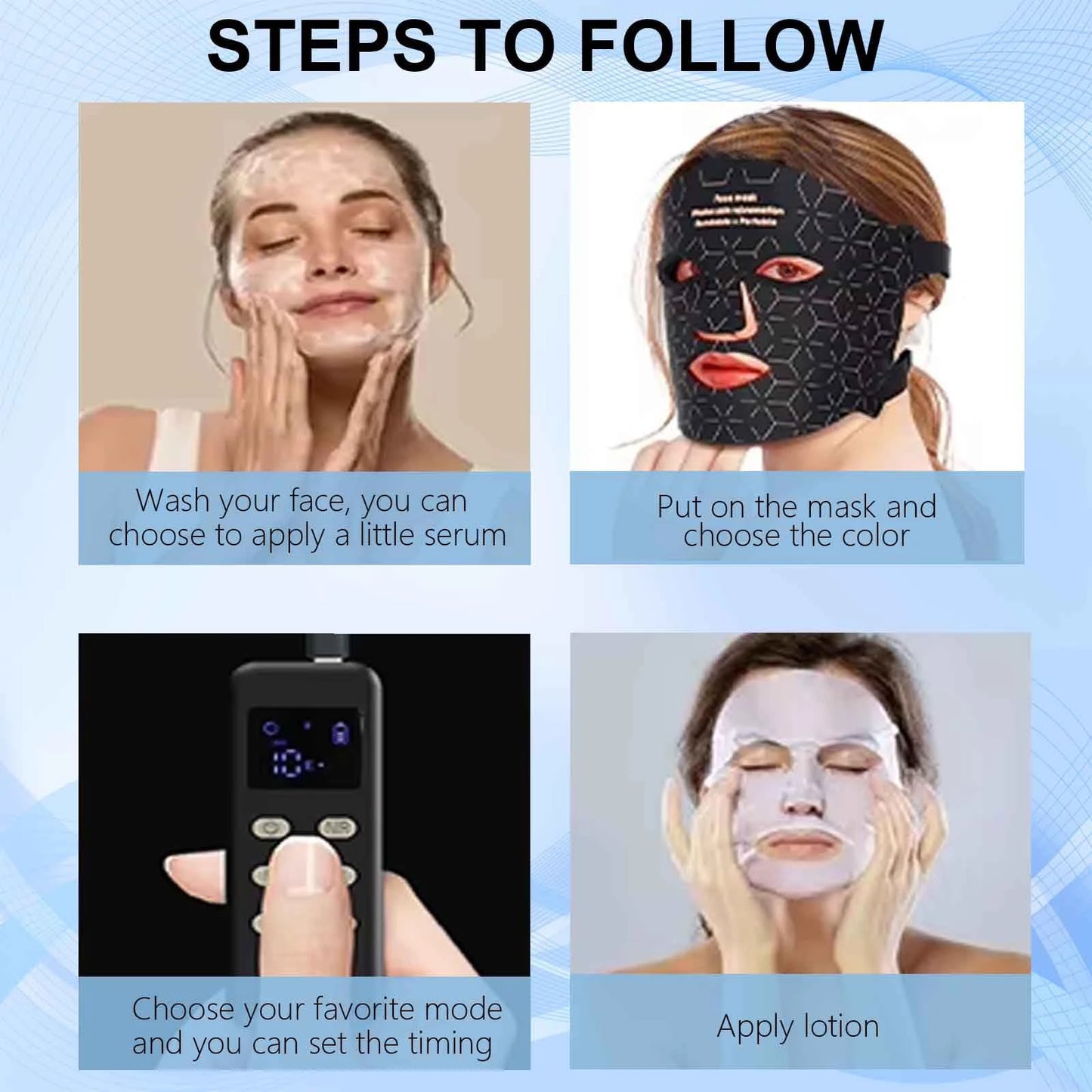 UBilli 4 Modes Portable LED Face Mask For Anti Aging