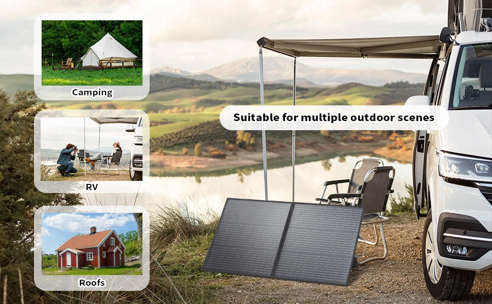 MHPOWOS 110W Foldable Portable Solar Panel For RV Camping
