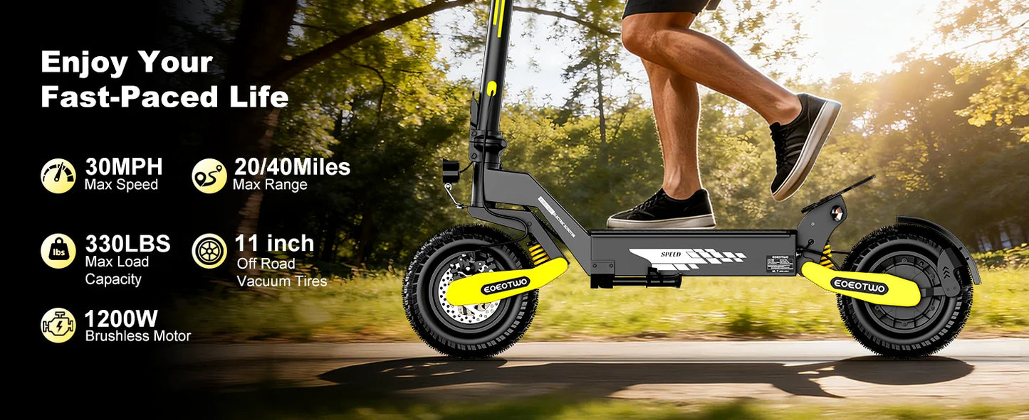 Eoeotwo 1200W Off Road Foldable Electric Scooter For Adults