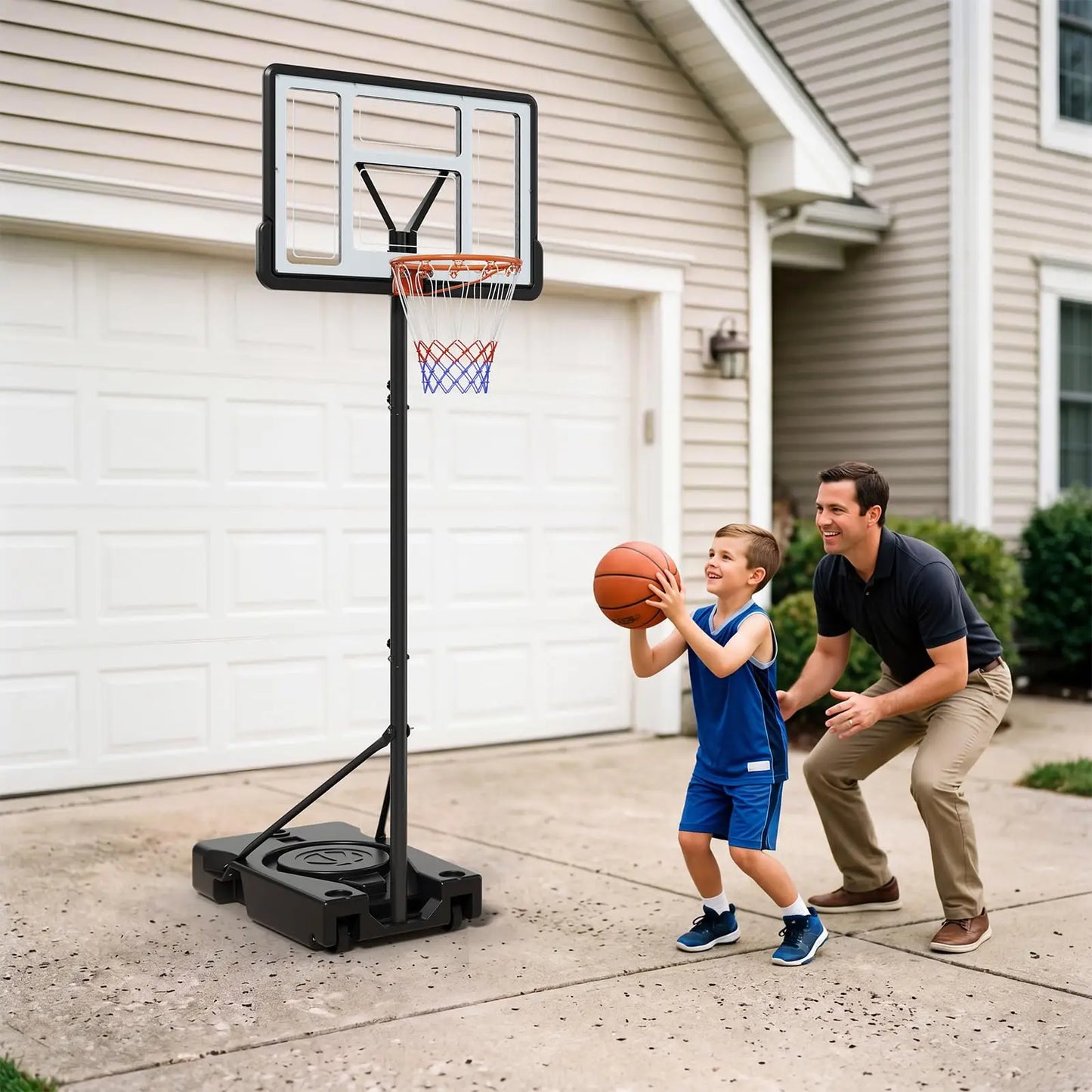 HiMiss Portable Basketball Hoop Adjustable Outdoor Family Game System