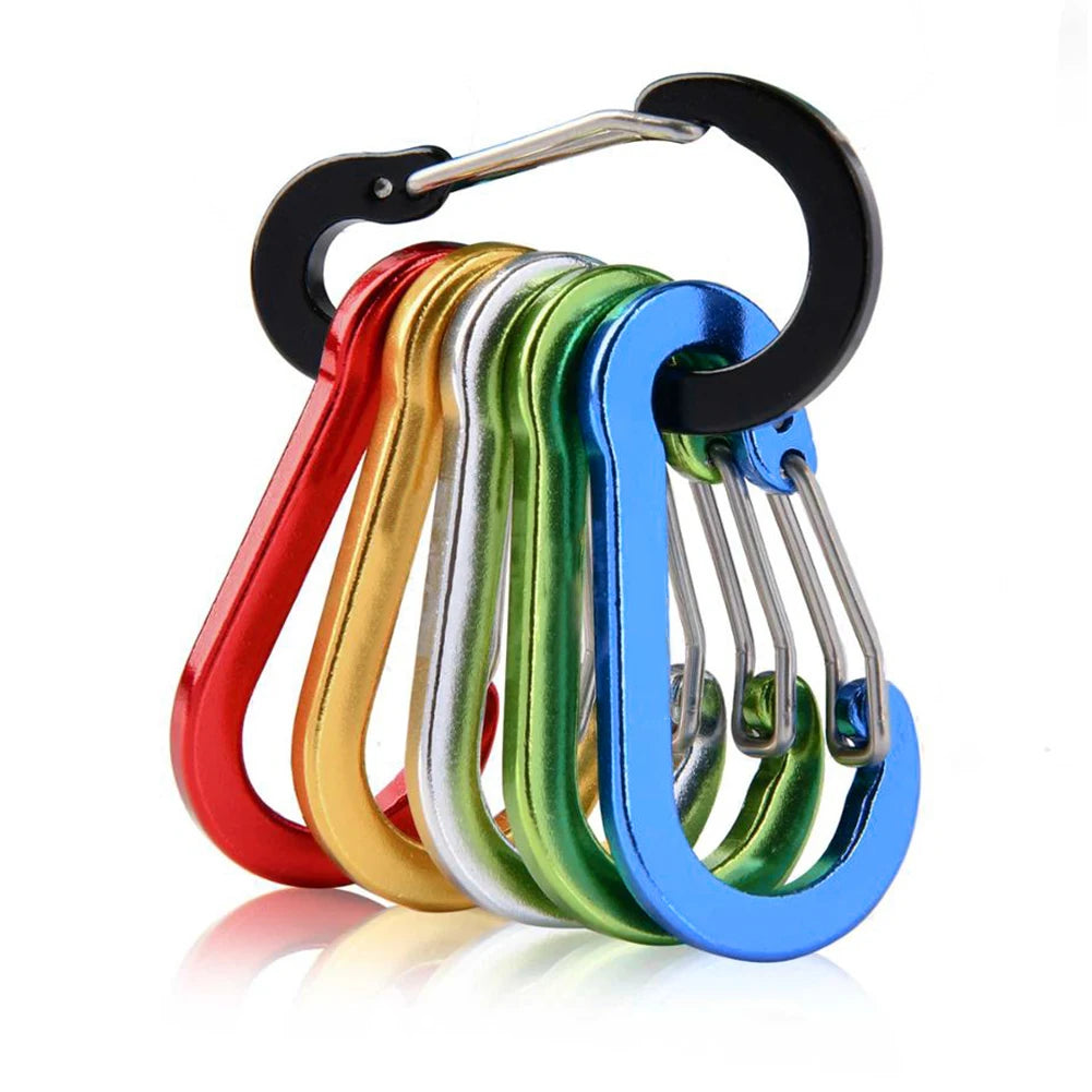 West Biking 6Pcs D Shape Carabiner Set for Outdoor Use