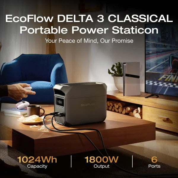 EcoFlow DELTA 3 Portable Power Station With LiFePO4 Battery