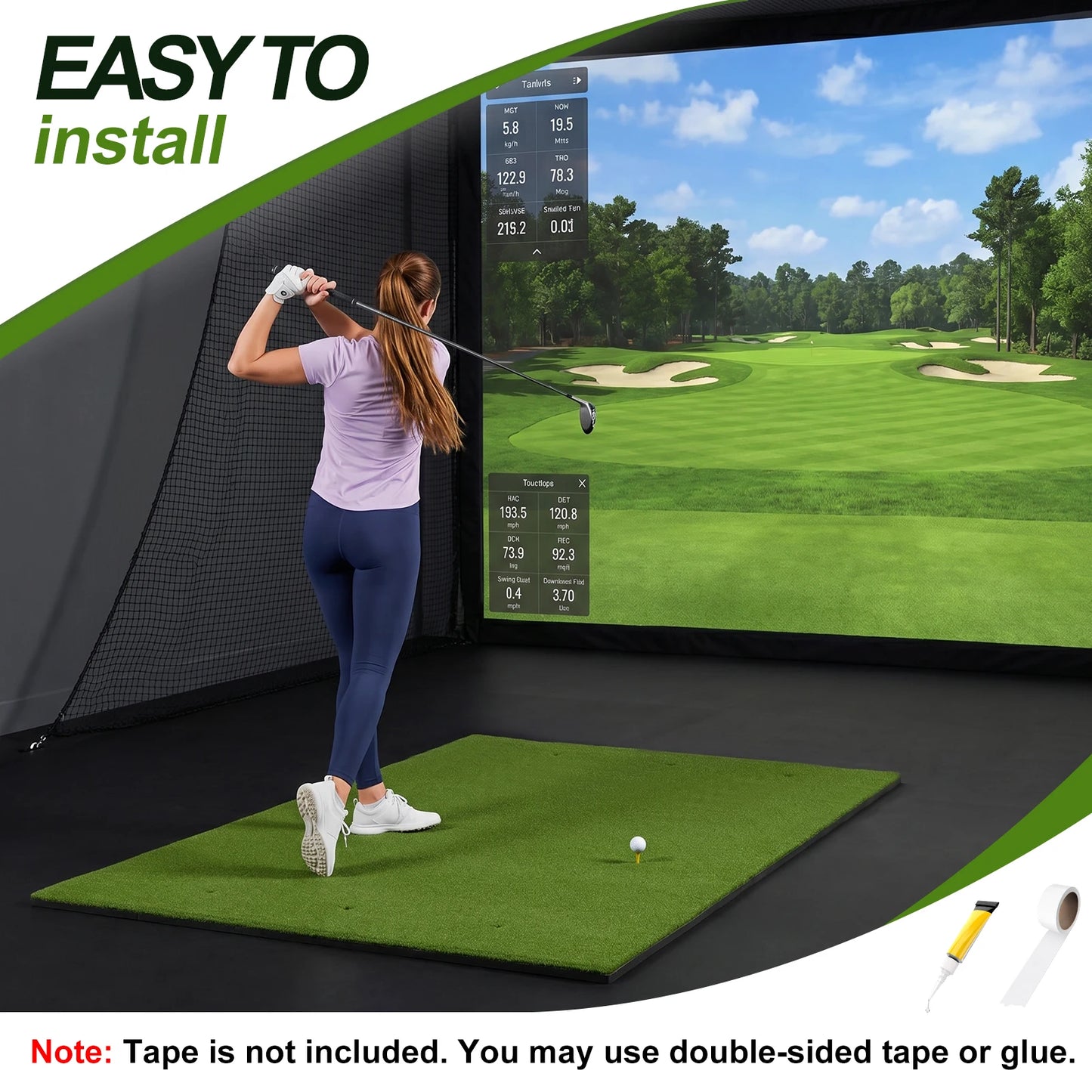 Golf Hitting Mat Synthetic Turf Training Aid For Indoor Practice