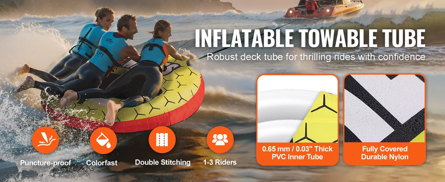 SucceBuy Inflatable Towable Tube For Boating And Water Sports