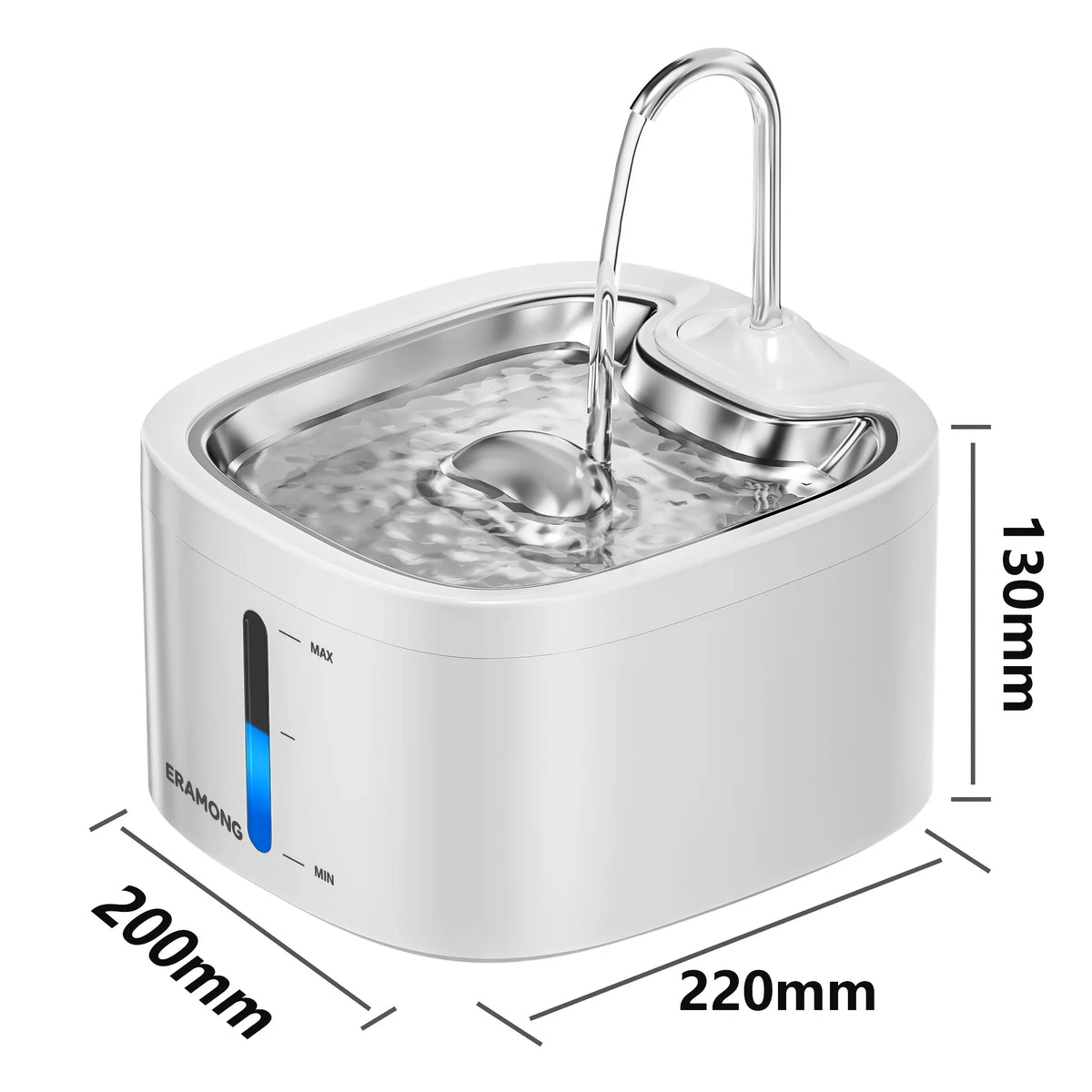 Automatic Cat Water Fountain With Stainless Steel Tray and Dispenser
