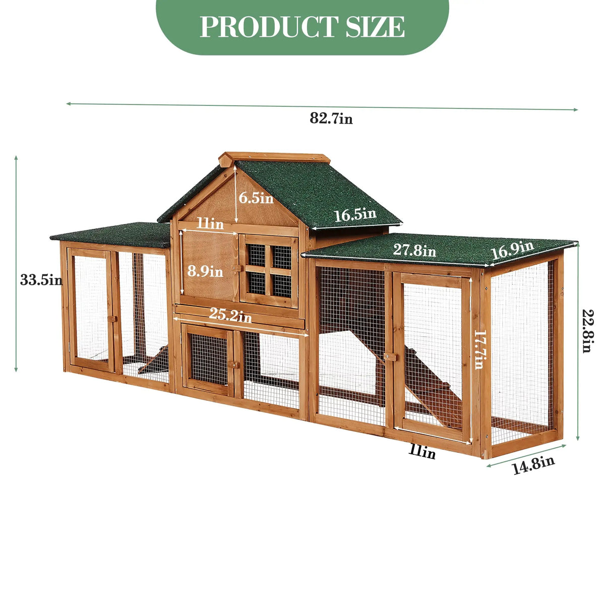 DishyKooker Rabbit Hutch With Double Runs And Pull Out Tray