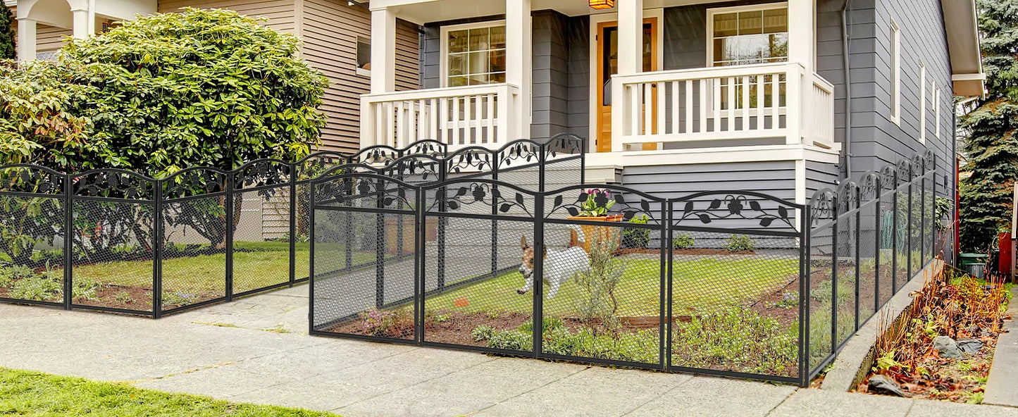 BORWART Tall Wrought Iron Dog Fence Panels For Pet Containment