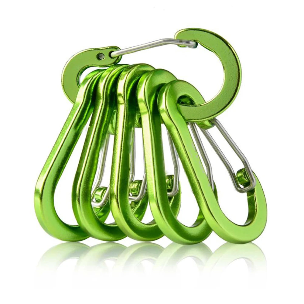 West Biking 6Pcs D Shape Carabiner Set for Outdoor Use