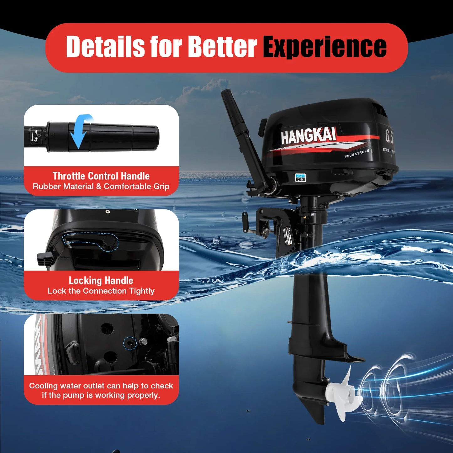 Six Point Five HP Outboard Motor With CDI Ignition System