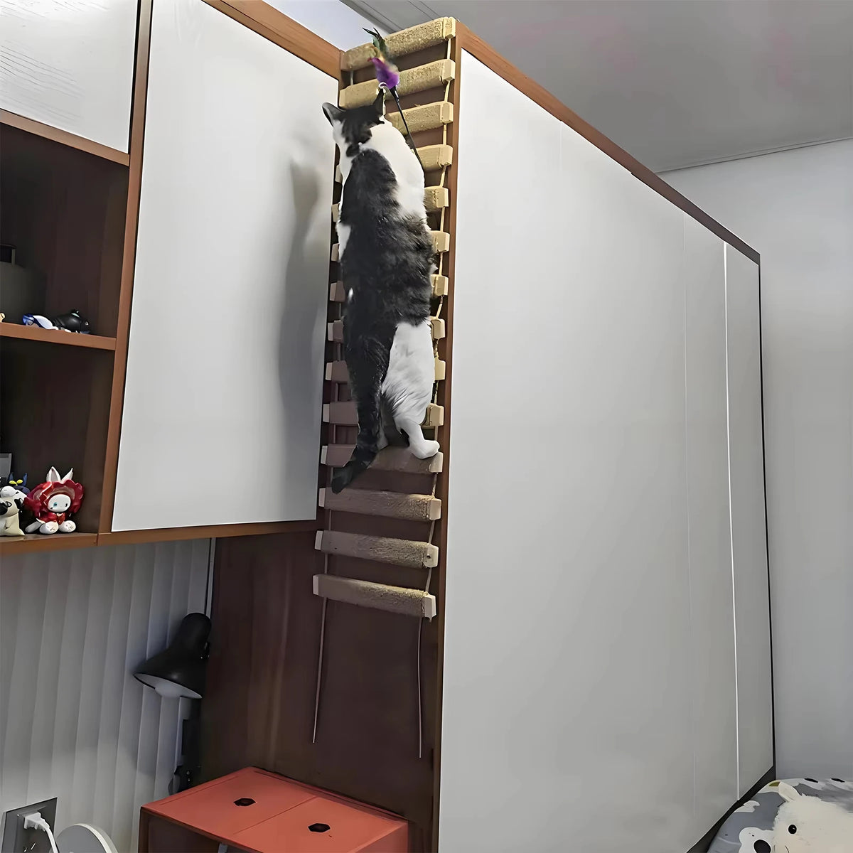 Cat Sisal Rope Bridge Ladder and Scratcher for Cage Furniture