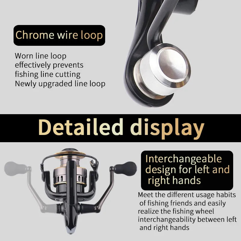 Dual Handle Spinning Fishing Reel With Aluminum Alloy Frame