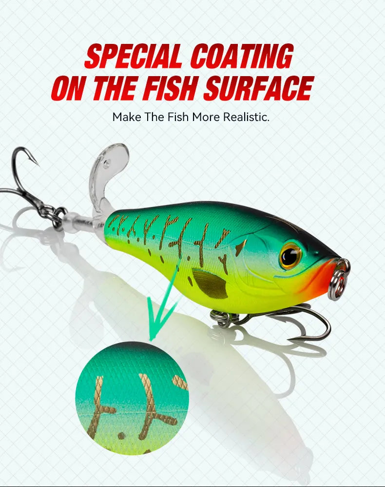 Kingdom Topwater Artificial Popper Lures For Bass And Pike