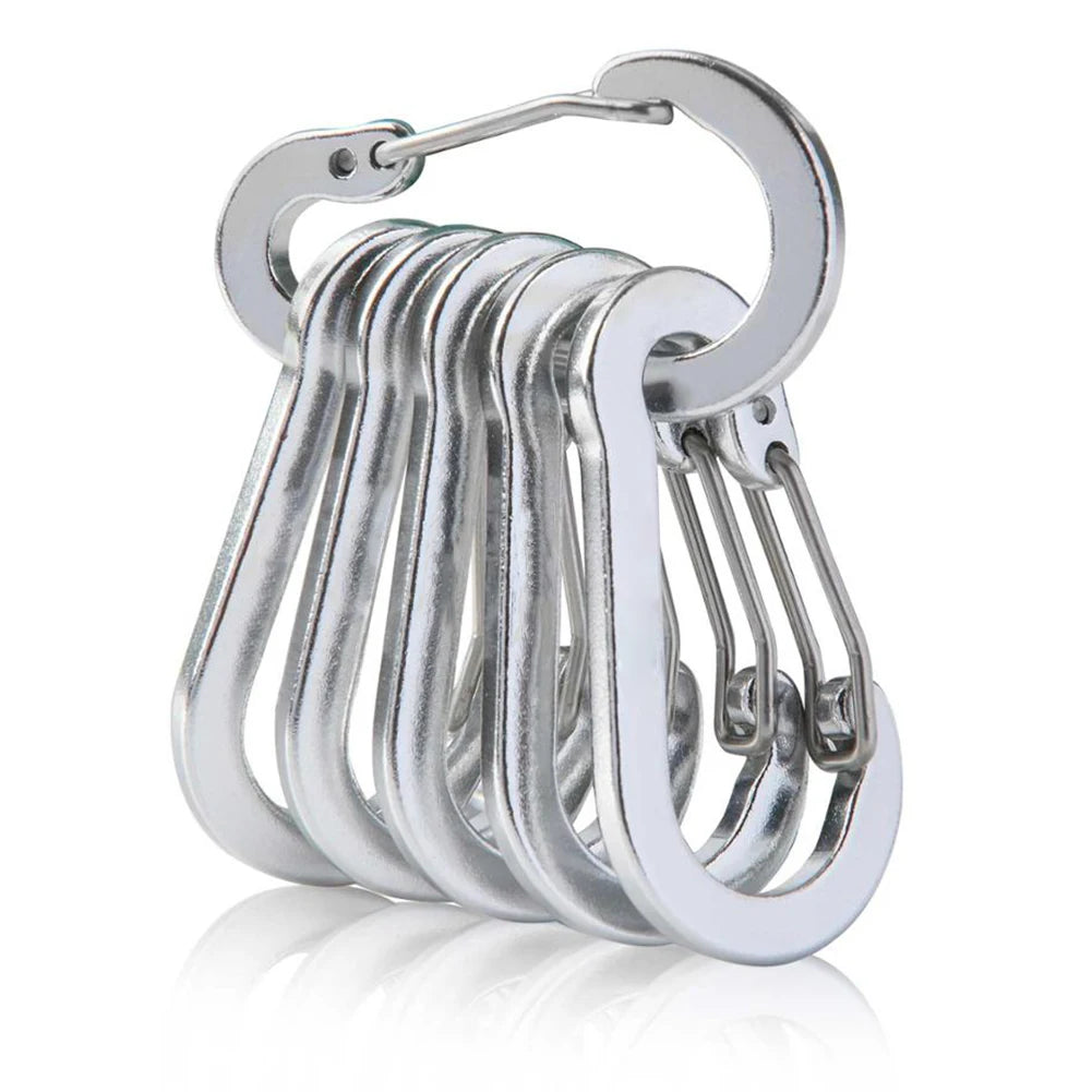 West Biking 6Pcs D Shape Carabiner Set for Outdoor Use