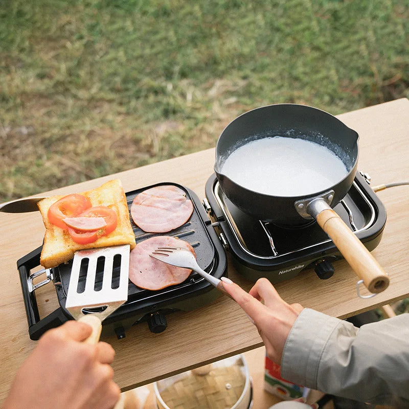 Naturehike Two Burner Portable Folding Gas Camping Stove With Griddle