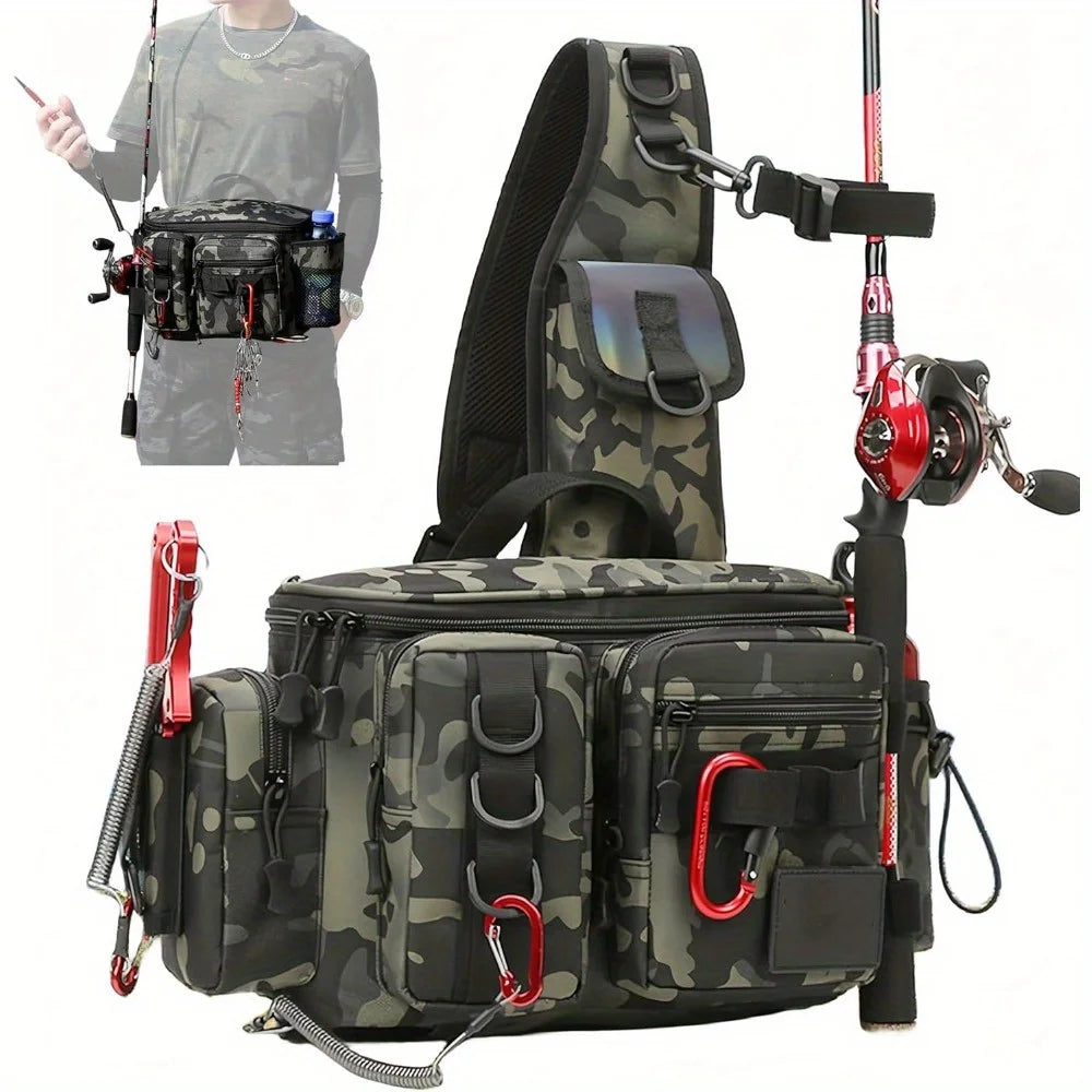 Multipurpose Nylon Fishing Tackle Backpack Waist Bag