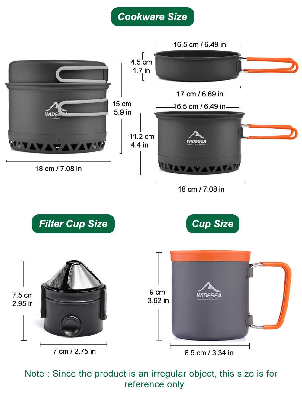 Widesea Outdoor Camping Cookware Set For Hiking Picnic