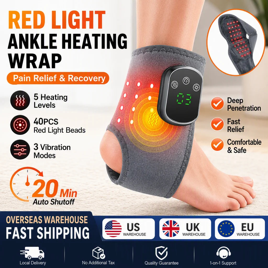 Hailicare Red Light Ankle Massager With Heat And Vibration