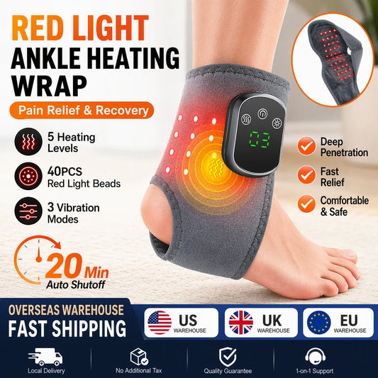 Hailicare Red Light Ankle Massager With Heat And Vibration