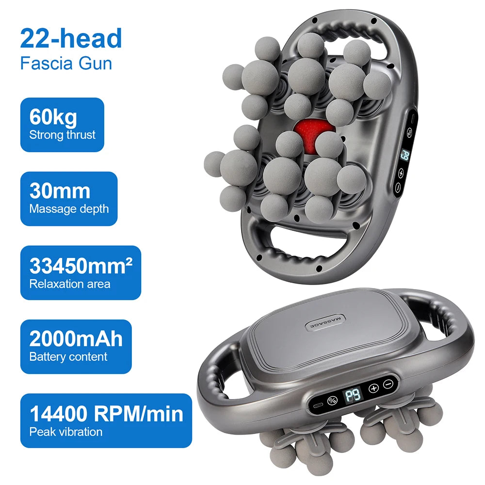 Foreverlily 16 Head Fascia Gun Full Body Massager With 9 Modes