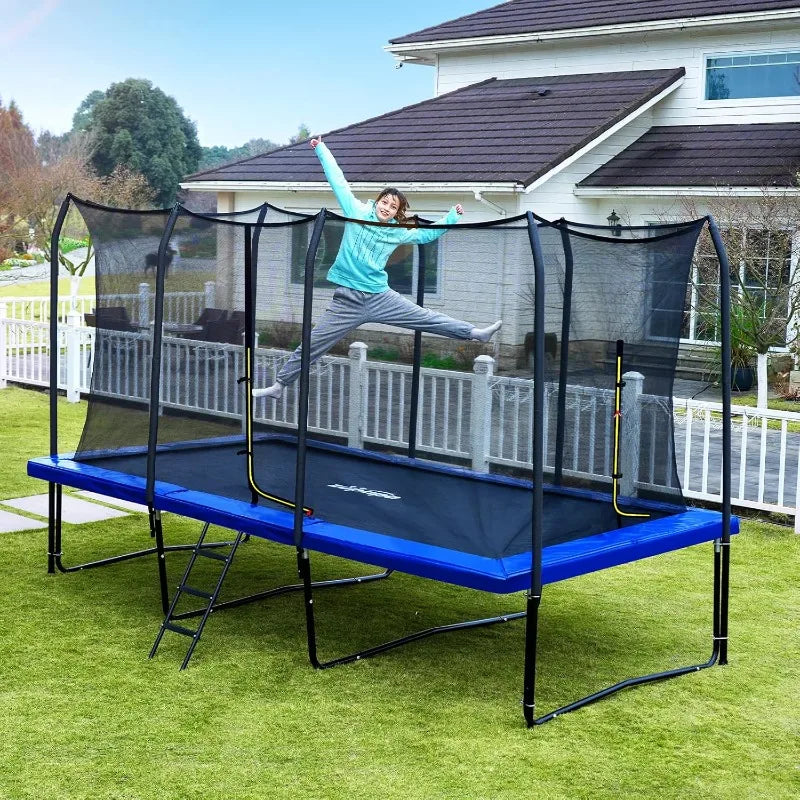 Zupapa 1800LBS Weight Capacity Rectangle Trampoline 10x17FT 9X15FT 8X14FT Outdoor Square Gymnastics Trampolines