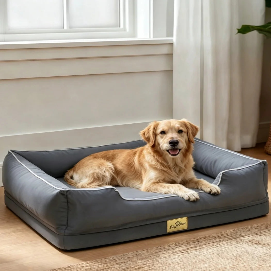 BORWART Orthopedic Dog Bed Sofa With Bolster Sides Washable Cover