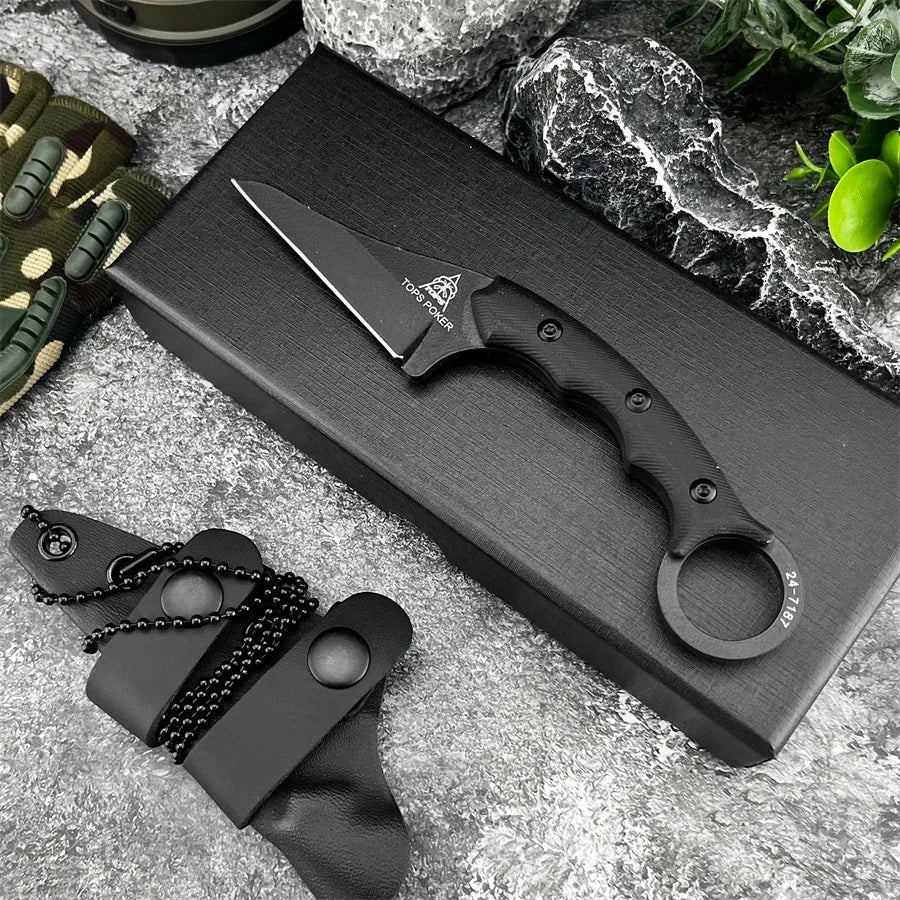 DIY Supplies Outdoor Knife With G10 Handle 8Cr13Mov Blade Camping