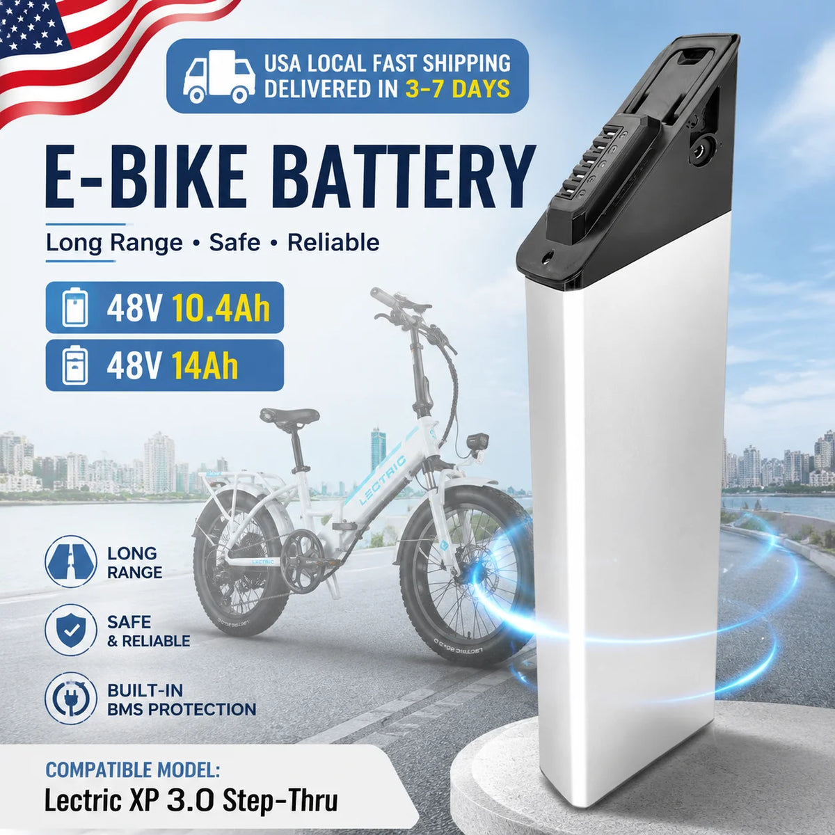 ACEBEI-POWER Replacement Battery for Lectric XP 3.0 Step-Thru Electric Bike