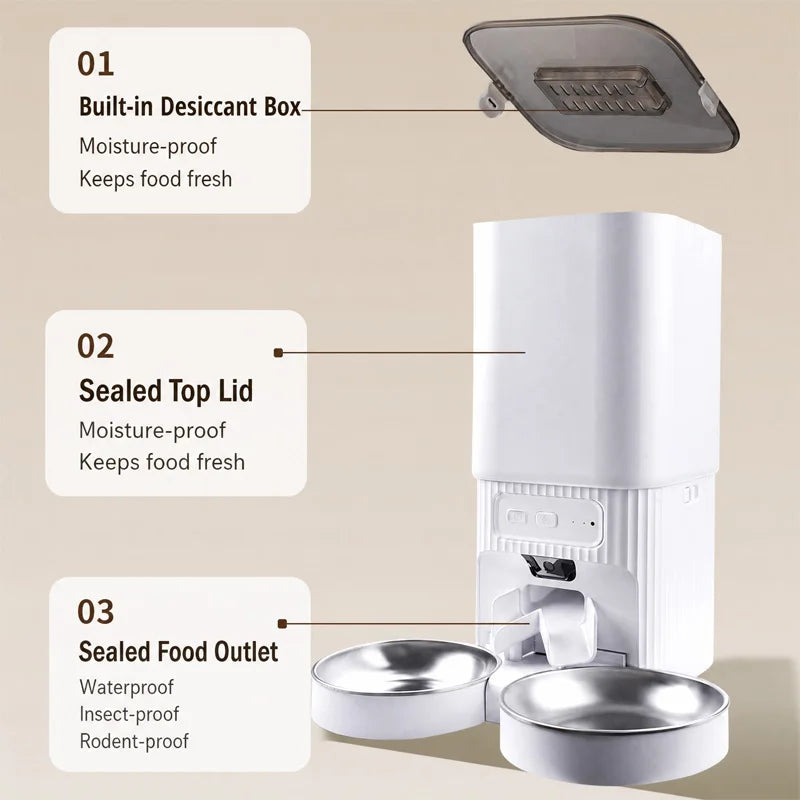 Nityers Smart Automatic Pet Feeder With HD Camera WiFi Control