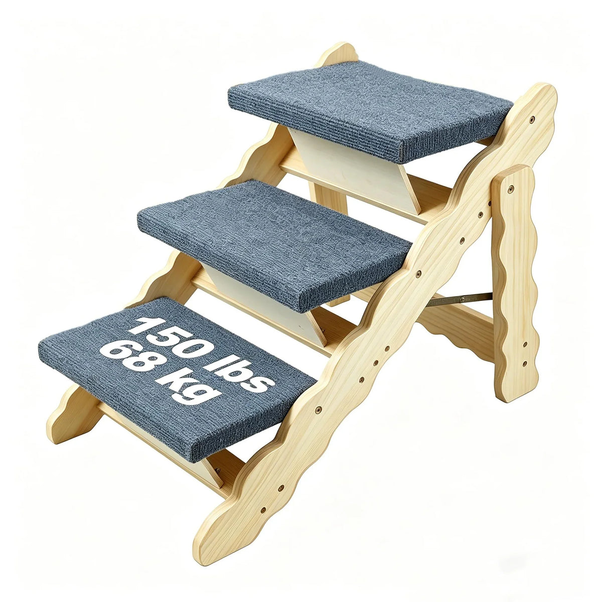 DishyKooker Wooden Folding Pet Stairs And Dog Ramp For Cars