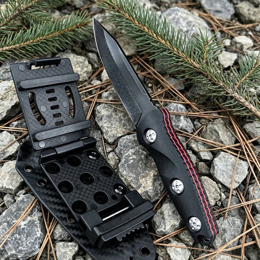 Premium 7Cr13Mov Fixed Blade Knife With G10 Handle And Sheath