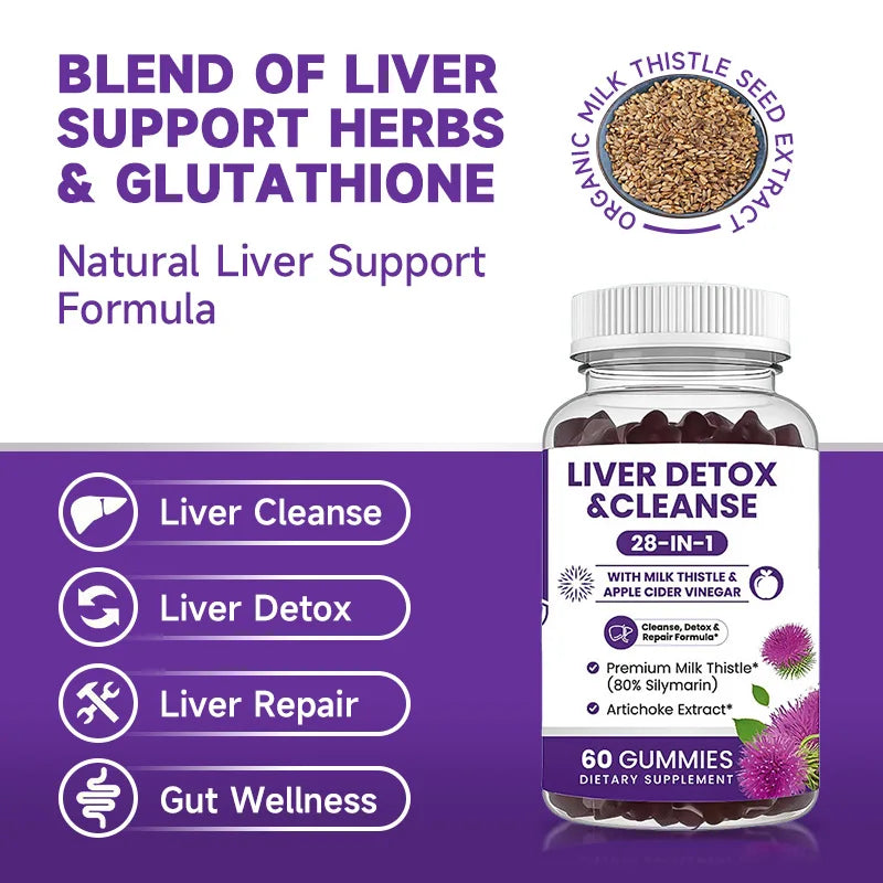 Liver Cleanse And Detox Gummies With Milk Thistle Support