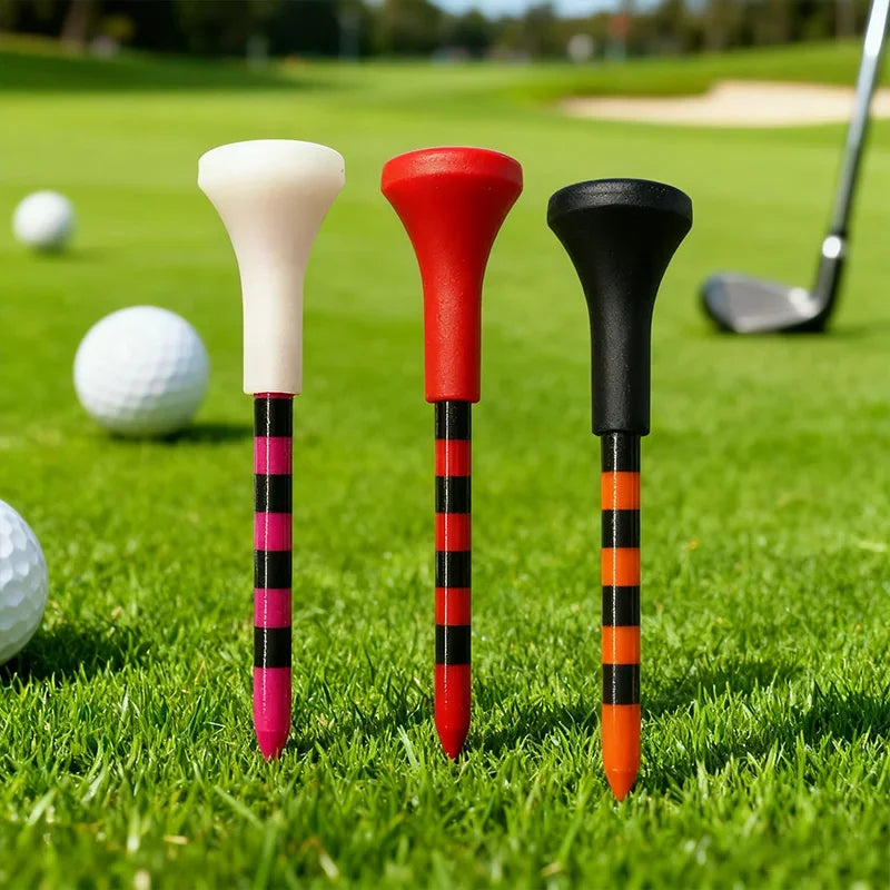 Unbreakable Golf Tees With Rubber Heads for Reduced Friction