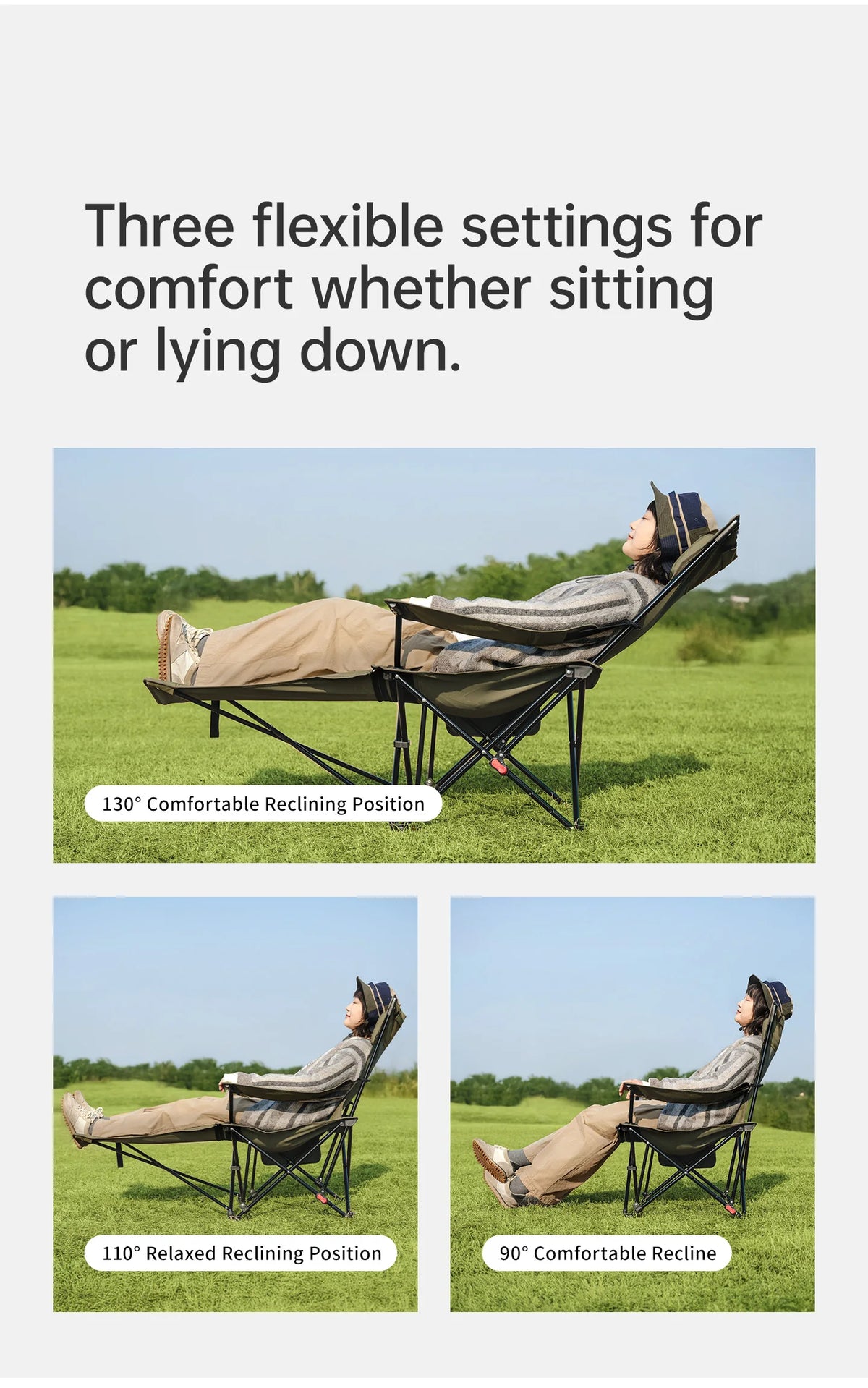 Naturehike Adjustable Folding Reclining Camping Chair With Footrest