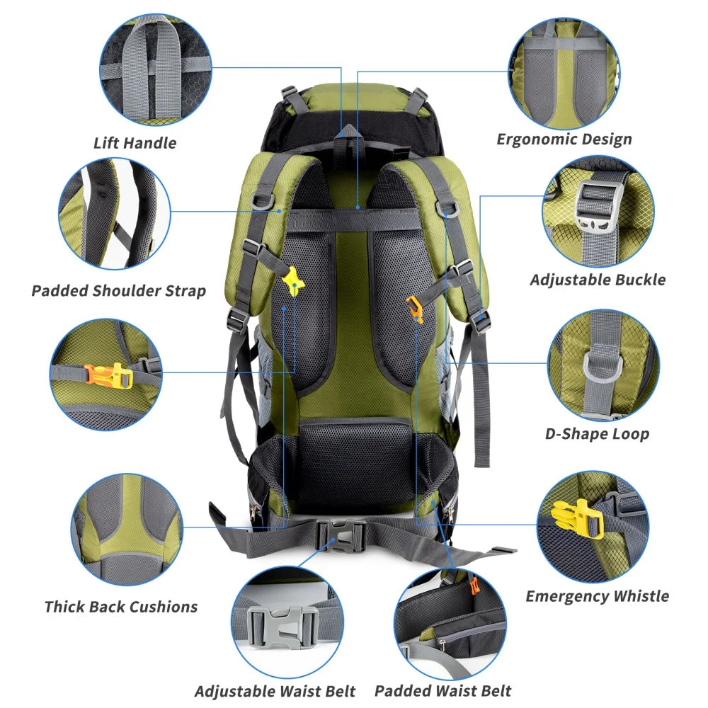 Night Cat Hiking Backpack Waterproof Outdoor Travel Pack