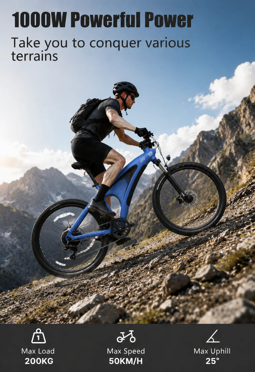 HUANCI Q5 1000W Adult Electric Bike With Aluminum Alloy Frame