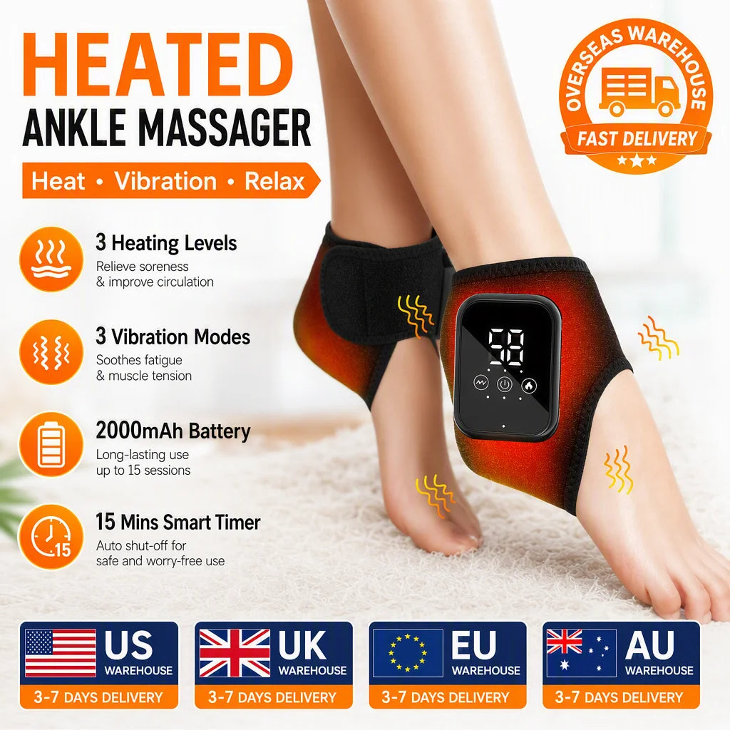 Hailicare Rechargeable Heated Ankle Brace With Vibration Support