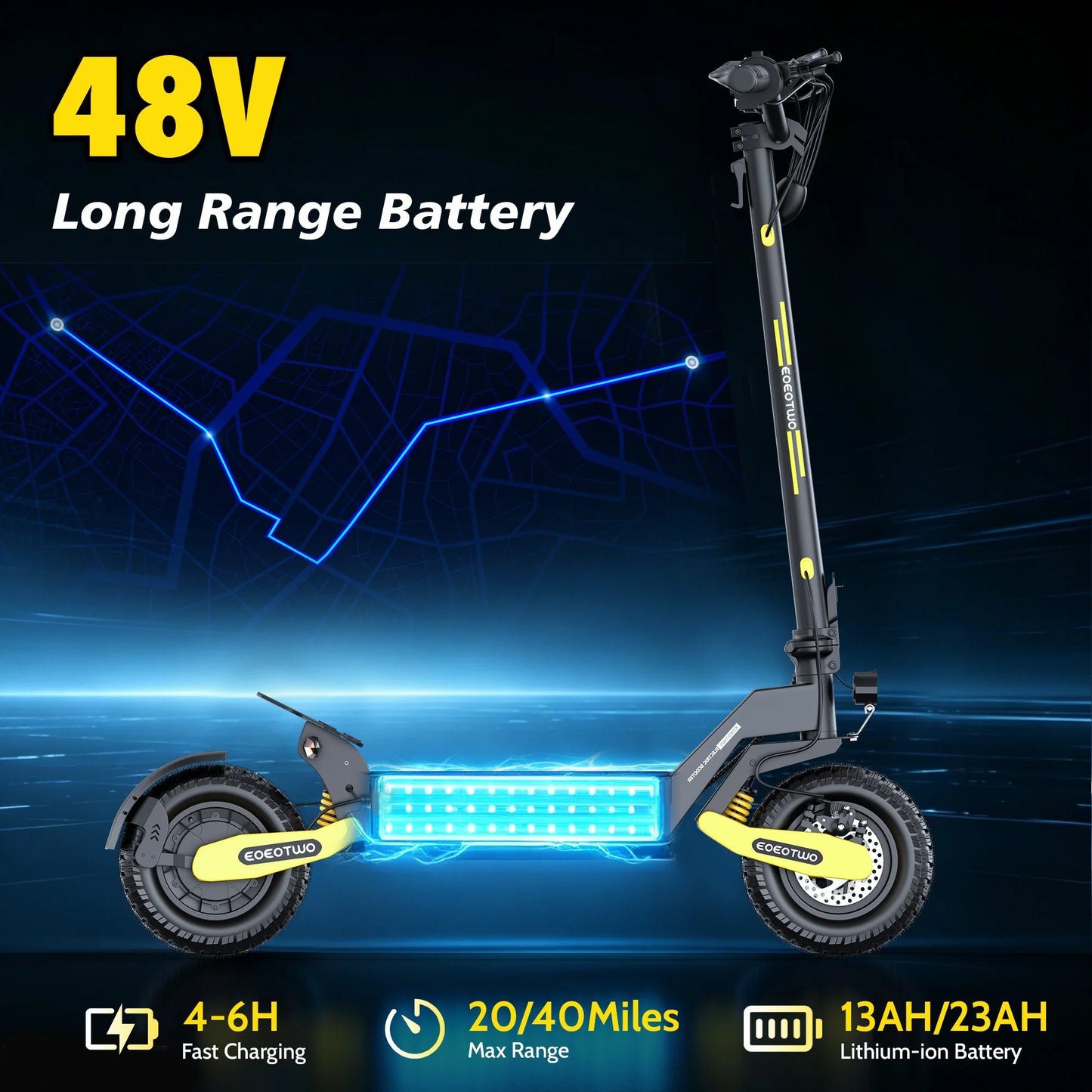 Eoeotwo 1200W Off Road Foldable Electric Scooter For Adults