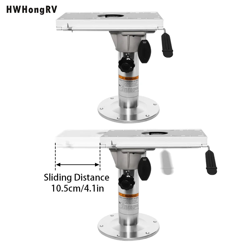 Aluminum Adjustable Height Locking Boat Seat Pedestal Mount
