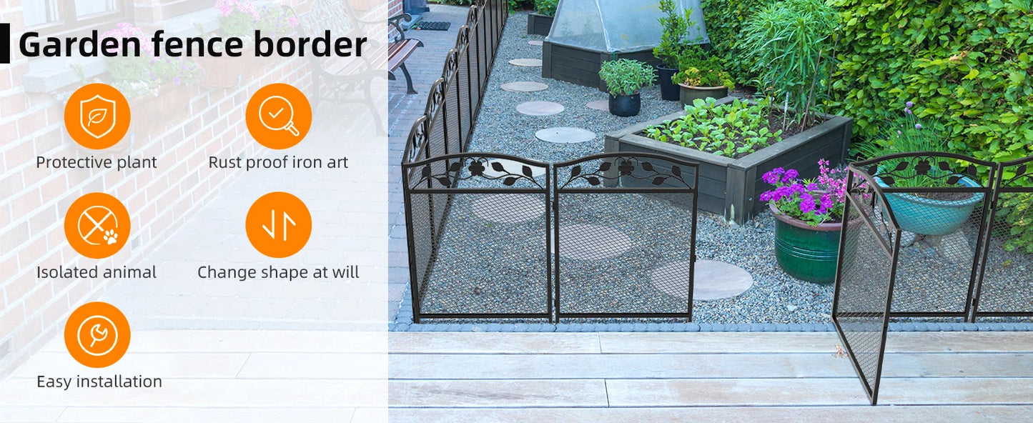 BORWART Tall Wrought Iron Dog Fence Panels For Pet Containment