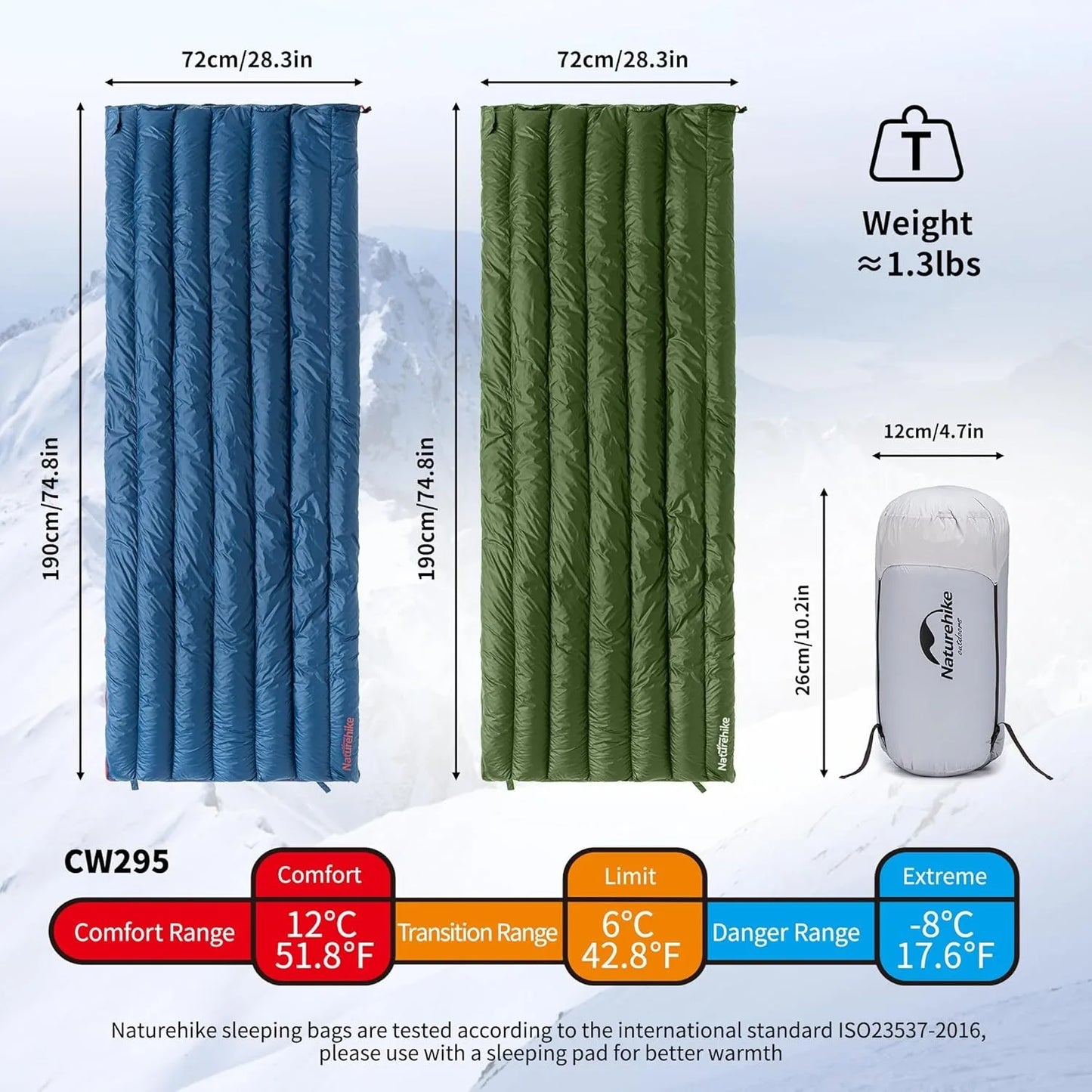 Naturehike Ultralight Duck Down Two Person Sleeping Bag