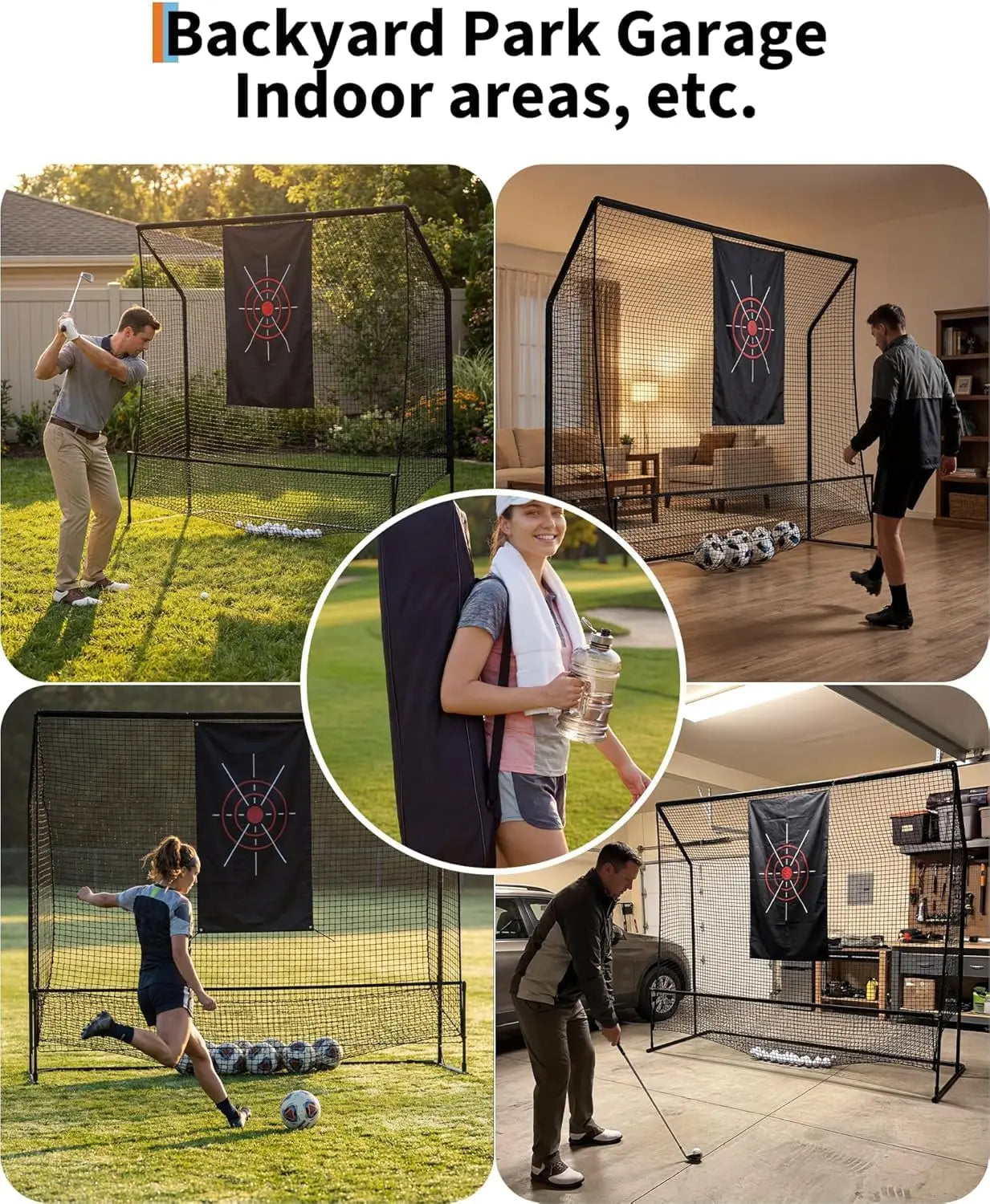 HiMISS Golf Practice Net With Carry Bag And Target