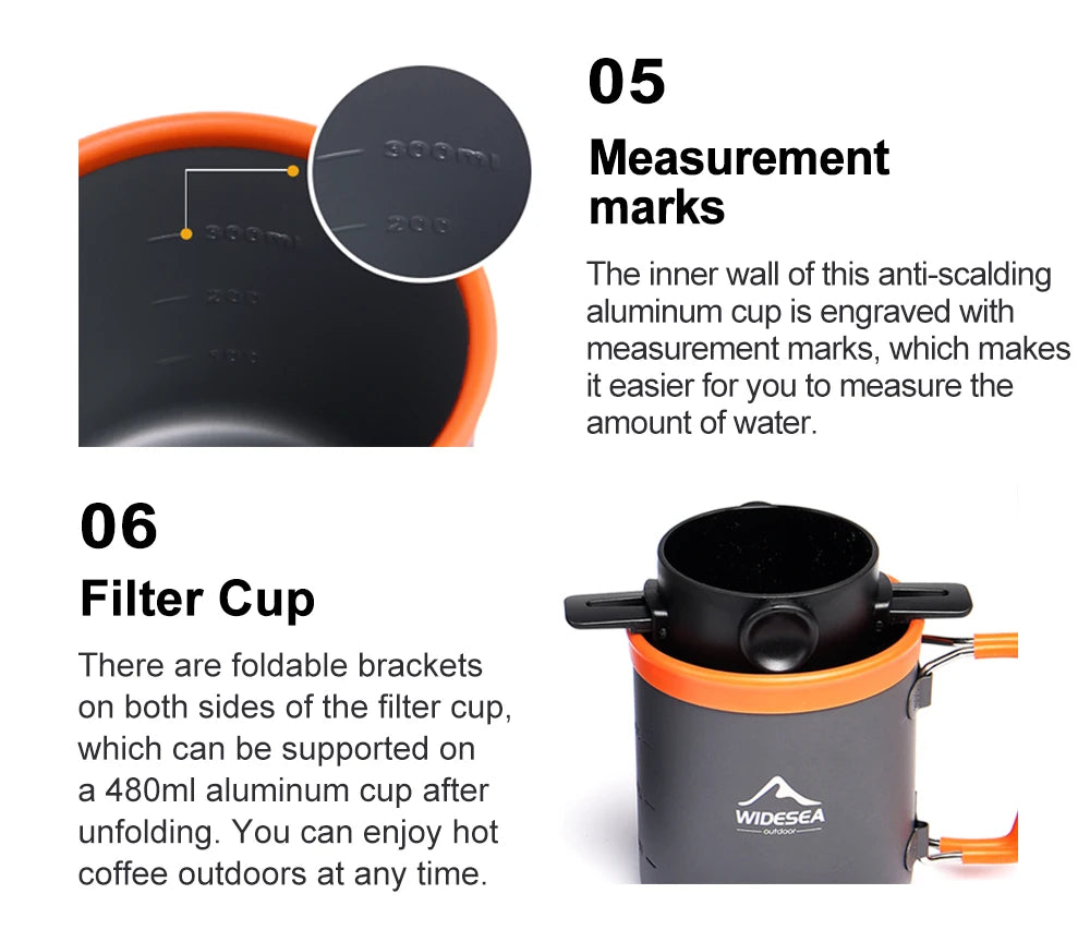 Widesea Outdoor Camping Cookware Set For Hiking Picnic