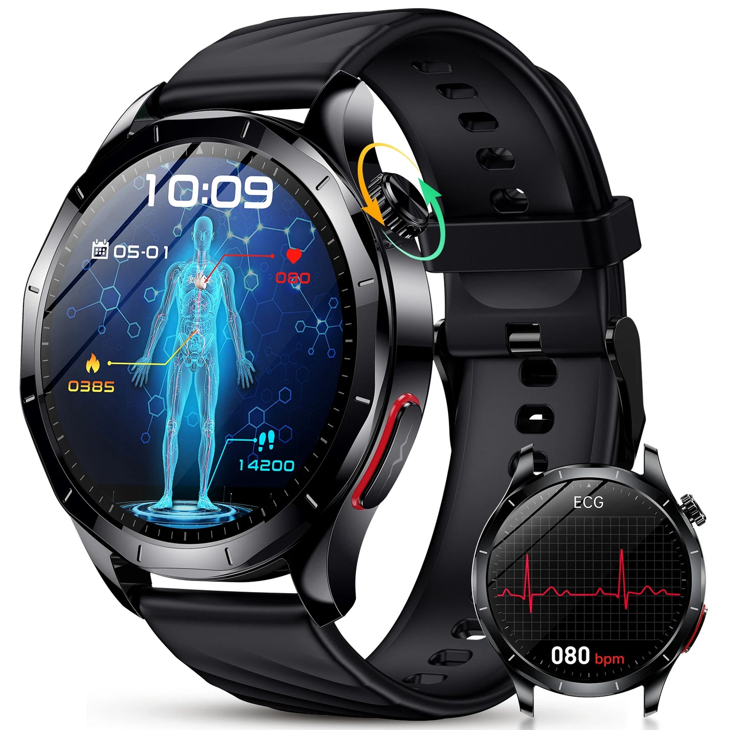 Marsyu ECG PPG Health Smartwatch With Sapphire Display