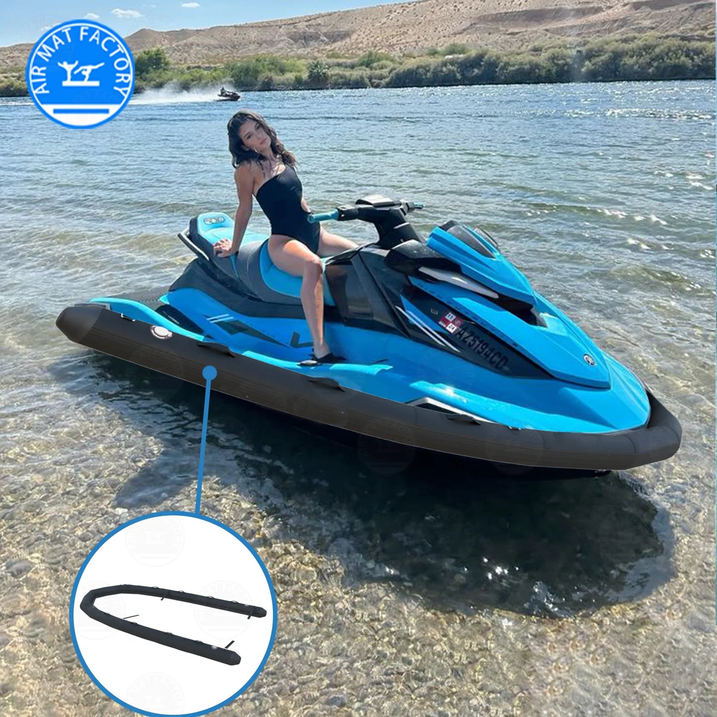 EJIA Inflatable PVC Jet Ski Safety Collar With Air Pump