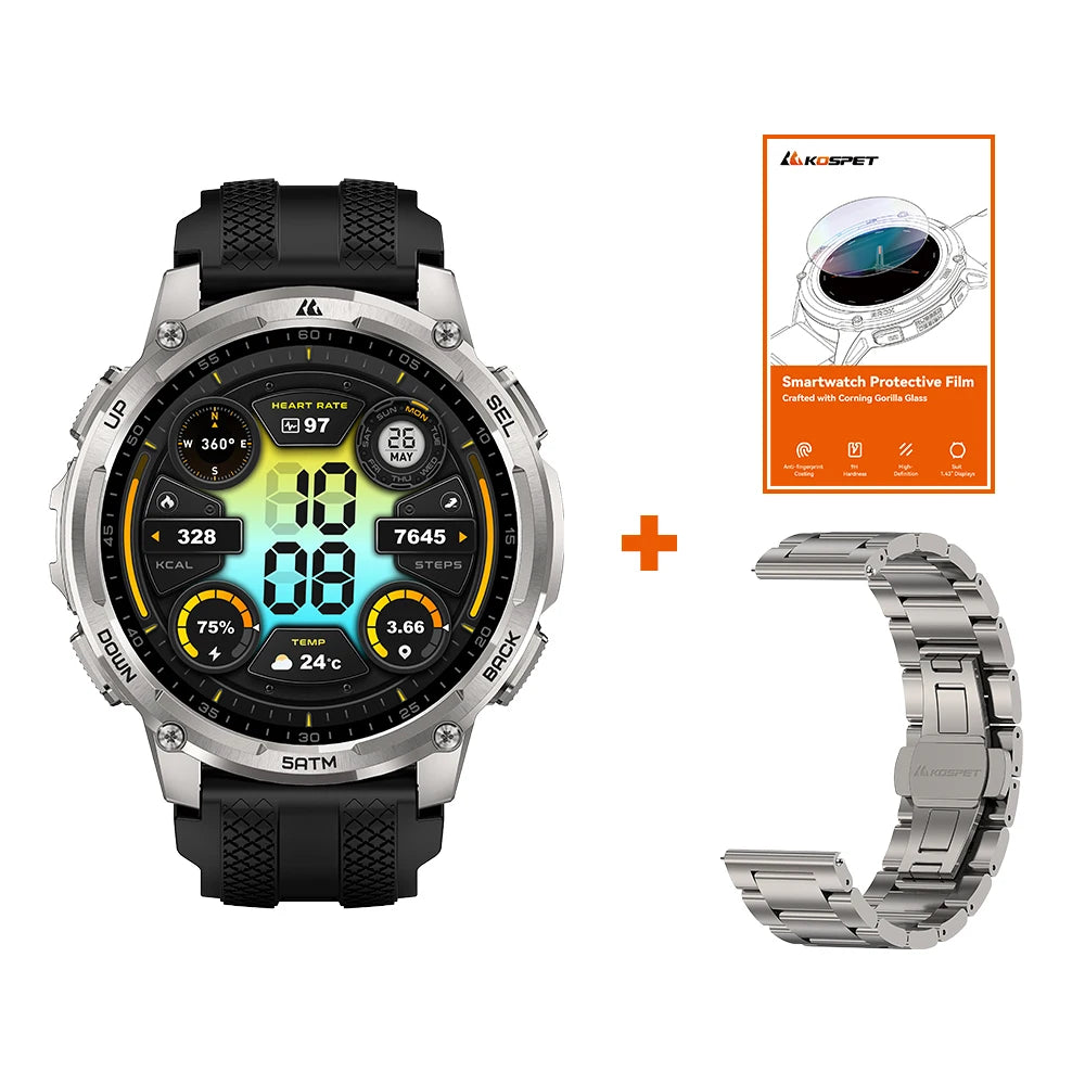 KOSPET Tank T4C Rugged Smartwatch With GPS Fitness Tracking