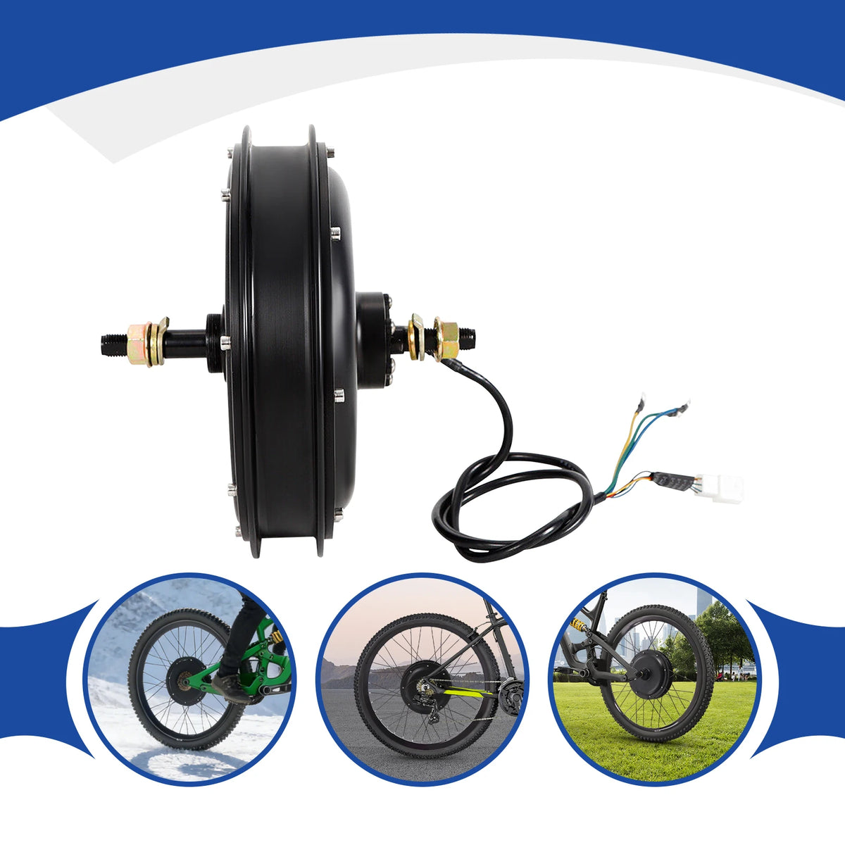 Bymaocar Electric Brushless Bicycle Motor Rear Wheel Conversion Kit